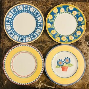Set of 12 Villeroy & Boch “ Twist Anna” & Coordinating plates- Colorful mix